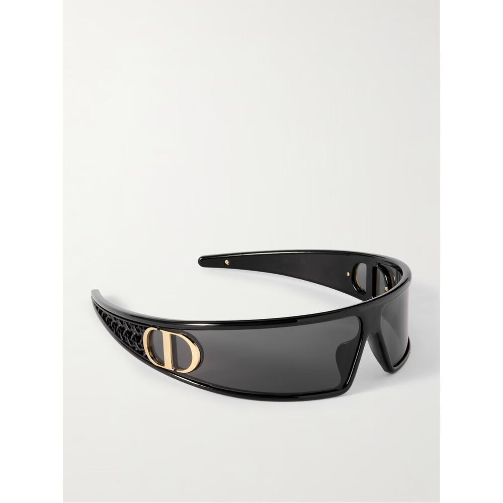 New Dior VeryDior M1U 10A0 Black Shield Sunglasses with Gold Accent Authentic - Picture 2 of 11